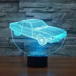 Новый автомобиль 1 красочный 3D свет творческий сенсорный Настольный настольная лампа Экономия энергии светодио дный светодиодная иллюзия