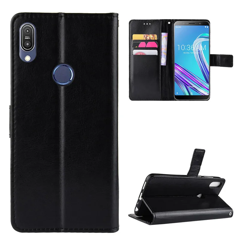 Для Asus Zenfone Max Pro (M1) ZB601KL Чехол кошелек Флип PU кожаный Стенд Обложка чехол + ремешок