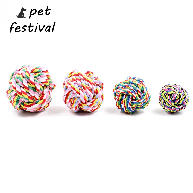 

Pet Festival Dog Toys Puppy Chew Teething Cotton Rope Knot Toys Teeth Cleaning Pet Playing Ball Outdoor Training Interactive Toy
