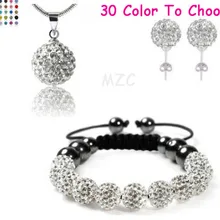 Женские Мужские бусы+ подарок+. 10 мм белый кристалл набор браслет ручной работы серьги ожерелье Свадебные украшения
