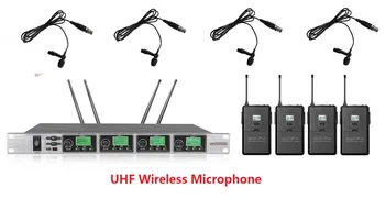 

professional 4 X 50 Channels PLL UHF Wireess Lavalier / Lapel Microphone System micro cravate
