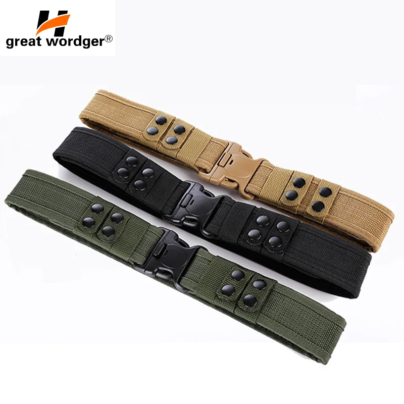 

Outdoor Airsoft Military Tactical Belt Unisex Durable Canvas Material Hunting Climbing Utility Adjustable Waistband