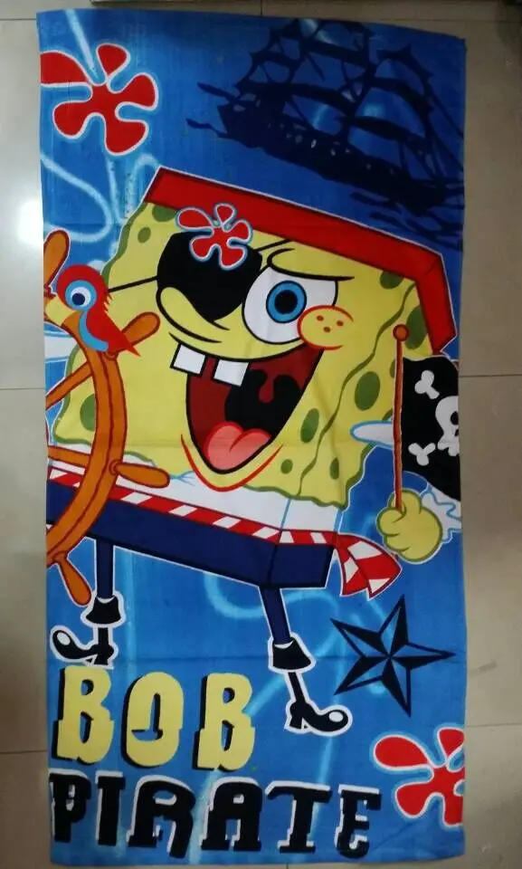 Free shipping 75*150cm Cartoon Spongebob Towels baby bath towel