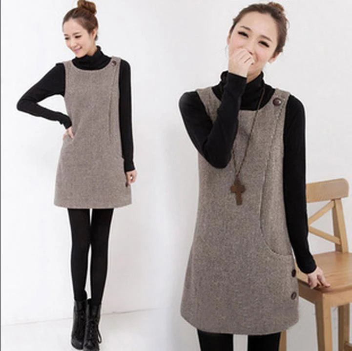 

NIFULLAN Spring Autumn Winter Women Woolen Knitted Sweater Plus Size Sweet Jumper Lady Casual Sweater Dress Sleeveless Waistcoat