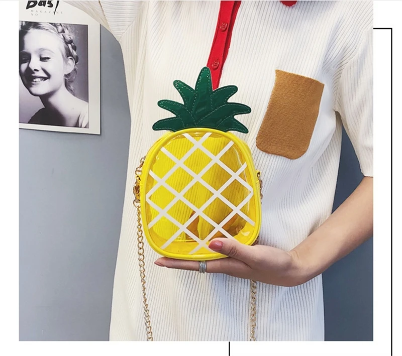 Женская сумка прозрачная сумка через плечо для женщин мини-сумка с ананасом желе пакет творческий чехол