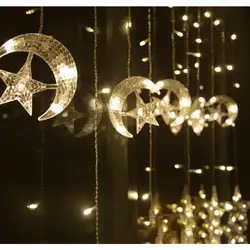138 светодиодный открытый водонепроницаемая штора фонари заднего свет шнура Луна Звездный струнный свет фея Праздничная Свадебная