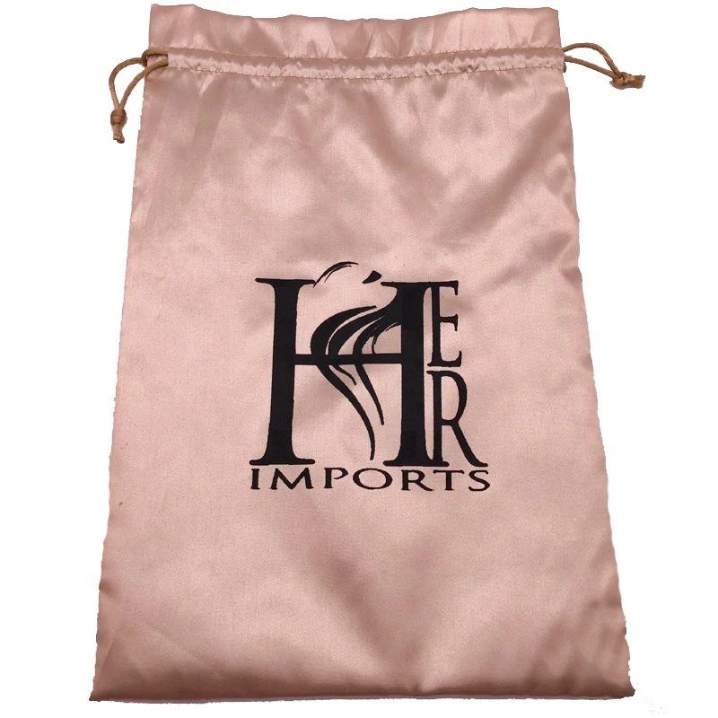 Индивидуальный Логотип Роза сумки золотистого цвета парик шелковая накидка сумка 18X30 см для женщин Расширение упаковка атласные шелковые волосы мешок