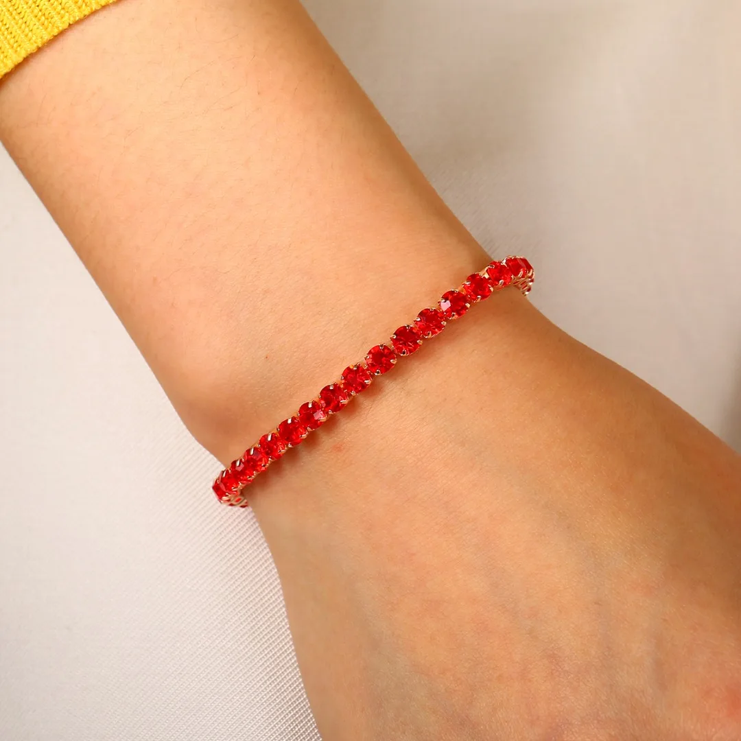 New Fashion Tennis Bracelet For Women Multicolor Cubic Zirconia Charm Bracelets & Bangles Femme Wedding Jewelry Crystal Bracelet