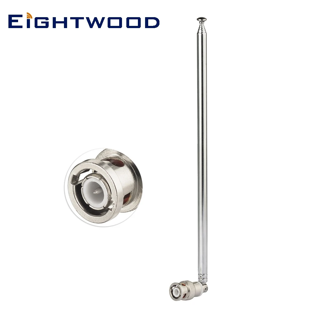 

Eightwood BNC Male 7 Section Telescopic Scanner Antenna for TV FM Radio Scanners Remote Receivers and Other Electronics Products