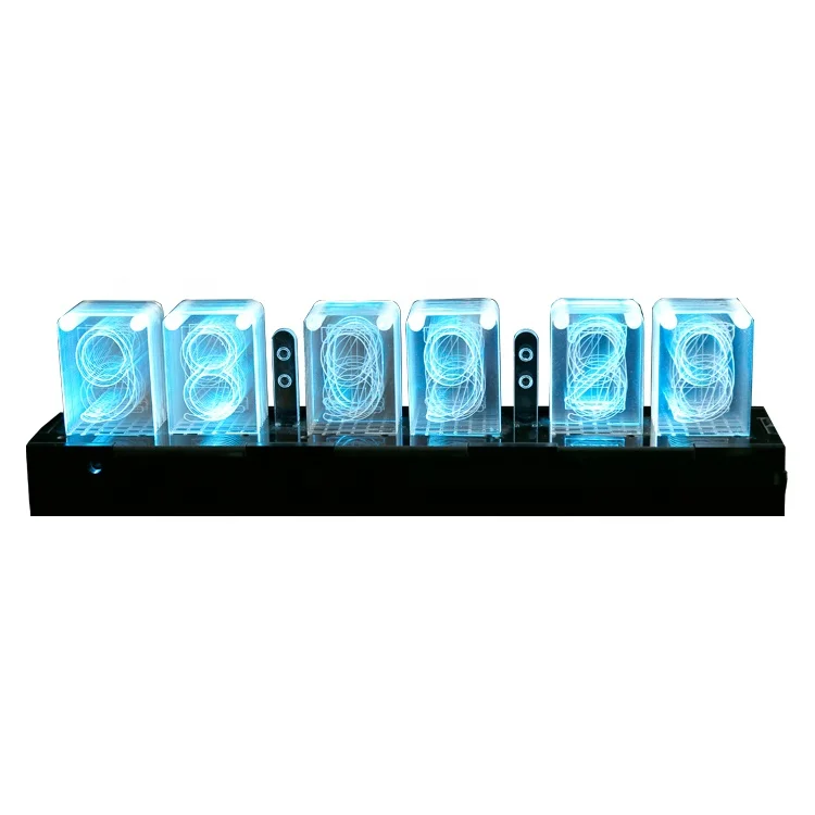 

6 Bit RGB Glow Double Sided Machinery Desktop Retro LED Clock