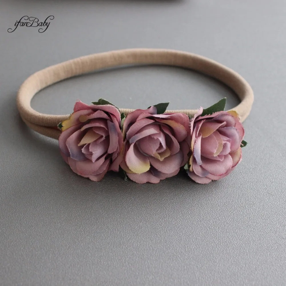 kids nylon Rose flower headband 6