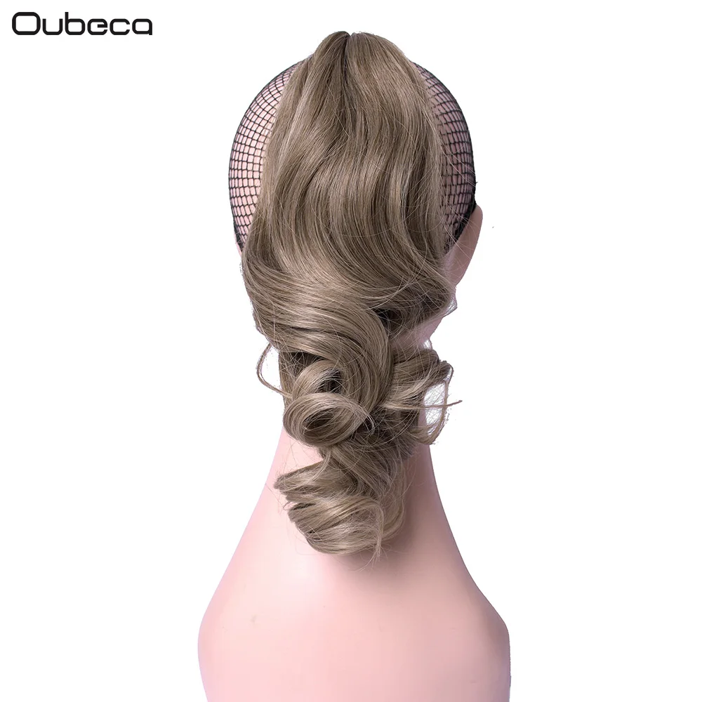 Oubeca Synthetic Claw Clip Wavy Ponytail Extensions Short Cute Thick Wave Pony Tail Hair Piece Clip In Hair Extensions For Women