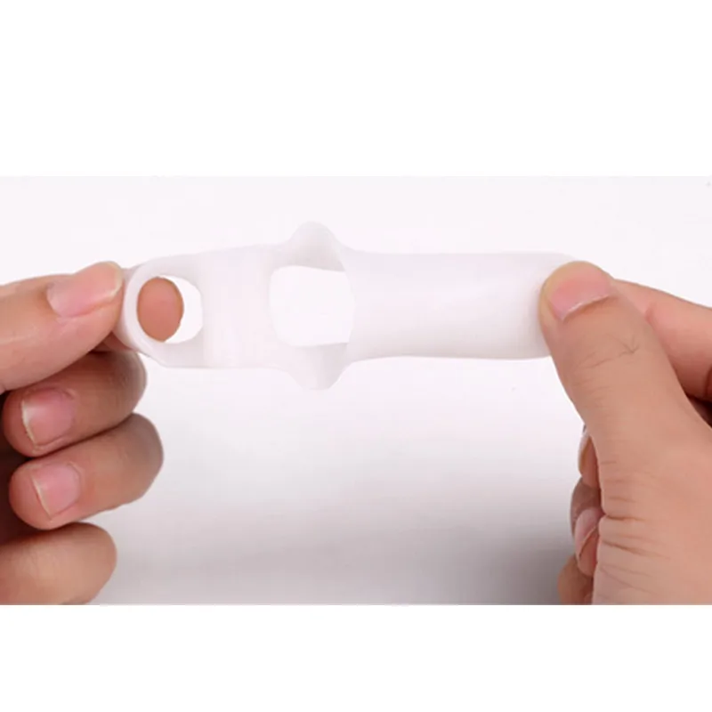 1 par de dedos de pie de Gel de silicona dos dedos separadores de pulgar valgus protector Bunion ajustador Hallux Valgus guardia cuidado de los pies
