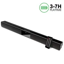 Soundbar, 22-Polegada alto-falante para tv barra de som 2.0 canais com fio e sem fio bluetooth com subwoofers e baterias embutidas