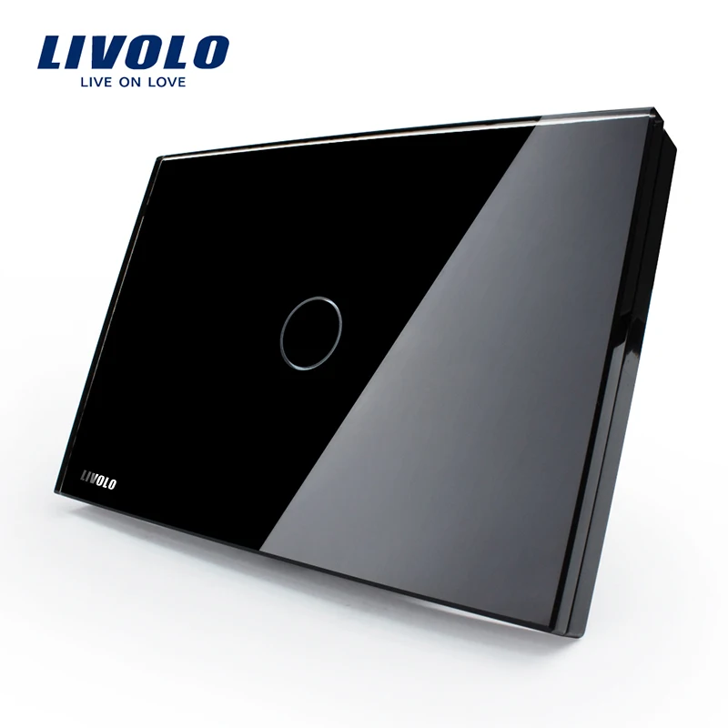 Free Shipping Smart Home Livolo White Crystal Glass Panel US Light Touch Screen Switch VL C301