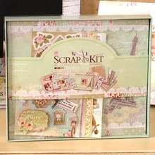 1 Unids/set Lindo DIY Mini Álbum de Fotos conjunto bebé tema con álbum de recortes de papel y pegatinas 3D kit Kit de Regalo de La Vendimia libro de recuerdos
