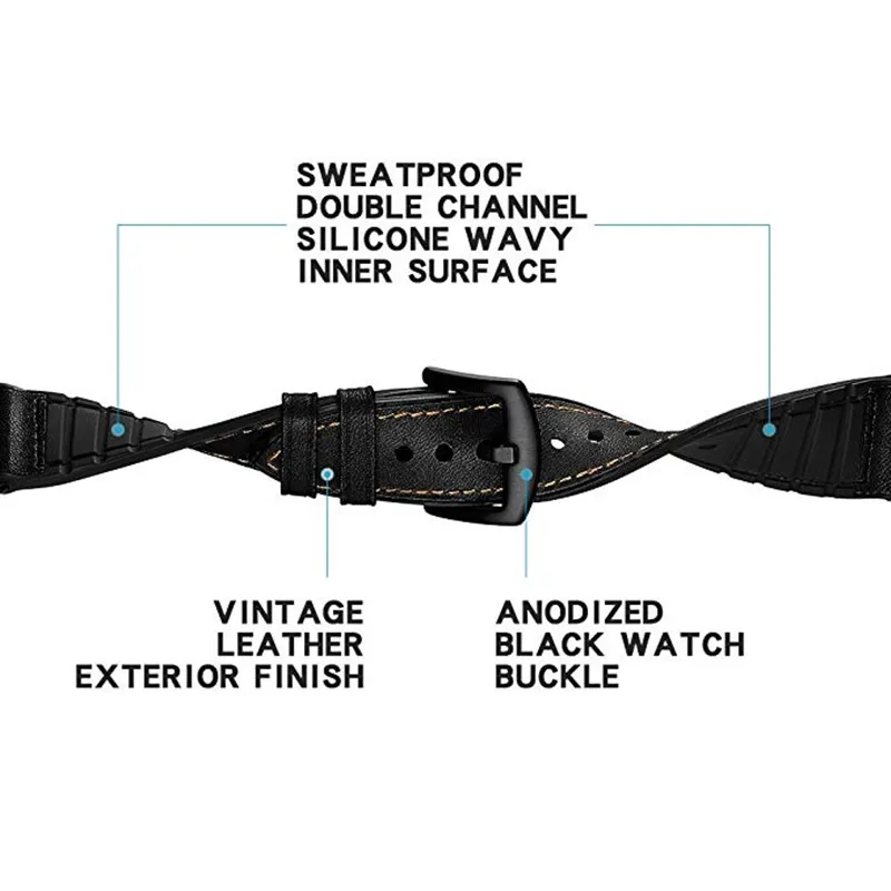 Najtaniej 22mm w stylu Vintage skórzany pasek do zegarka Samsung Galaxy 46mm biegów S3 pasek 20mm pasek silikonowy do Galaxy zegarek 42mm aktywne