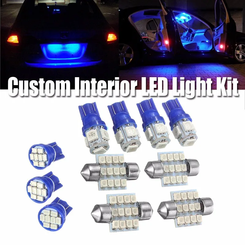 

11pcs Blue Car Auto Interior LED Light BulbT10 31mm Festoon Reading Map Dome Bulbs