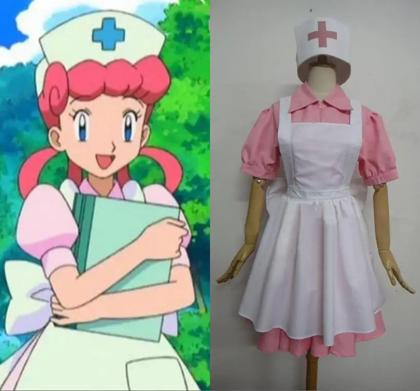 Anime New Pokemon Nurse Joy Cosplay Costume Dress