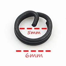 50 шт./упак. инструменты для ловли карпа двойные петли Сплит Кольца снасть для ловли карпа конец снасти рыболовные принадлежности матовый черный