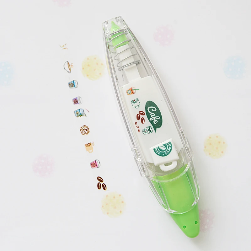Cartoon Floral Sticker Tape Pen: Fun Kids Stationery Cartoon Floral Sticker Tape Pen: Fun Kids Stationery