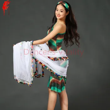 

Belly dance accessoriesBelly dance props chiffon sequins belly dance veil women belly dance show veil 2.3*1.5m dancer's clothes