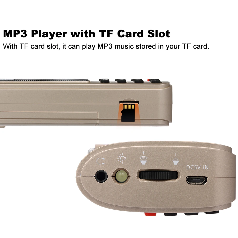 Портативный FM радиоприемник Rolton T50S для ПК iPod телефона FM/MW/SW музыкальный плеер Mp3