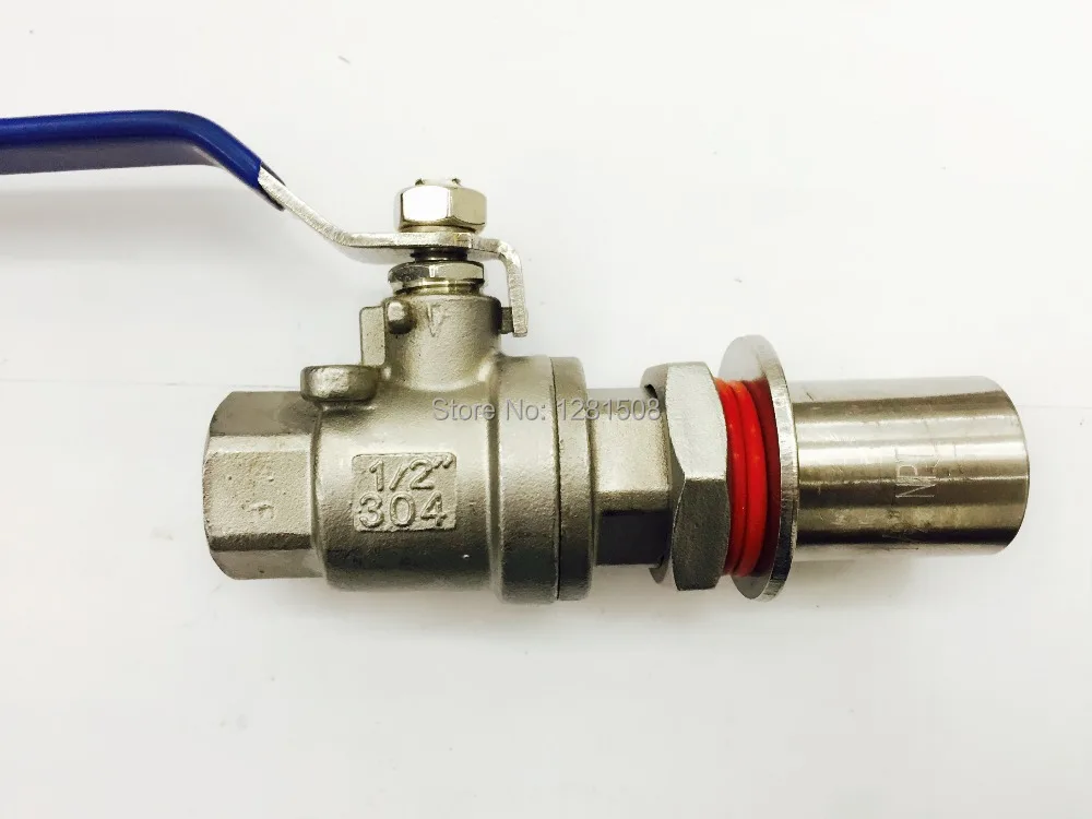 Stainless Steel Kettle Valve Kit w/barb, 1/2"NPT, 1/2"Barb, home