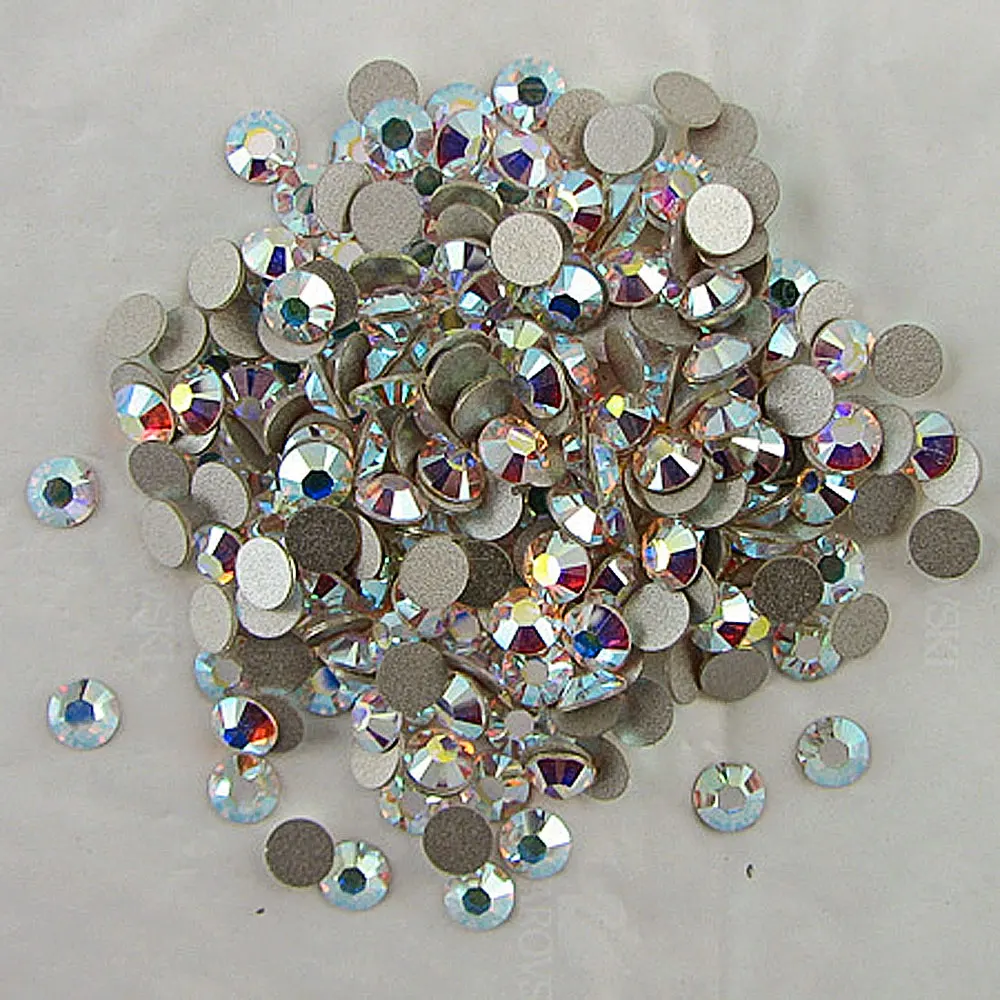 AAA Gold Foiling ss3 ss50 Crystal AB Non Hotfix Rhinestones / Flat Back