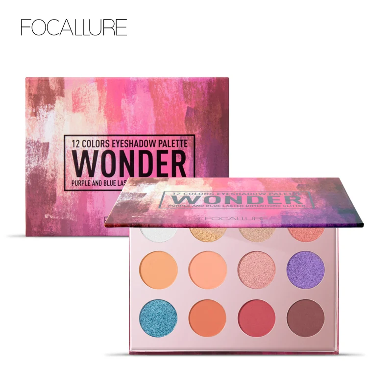 FOCALLURE 12 цветов матовые блестящие тени для век Палитра легко носить
