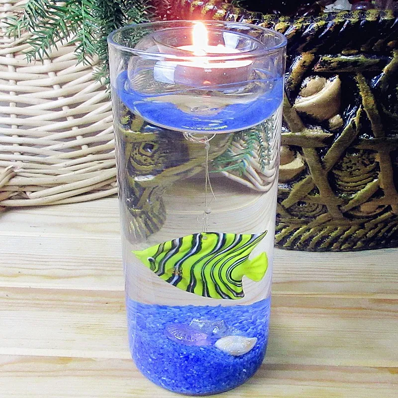 Custom Hand blown floating glass fish Figurines aquarium decorative