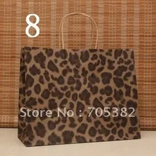 33X26X12 см большой Размеры Leopard хозяйственная сумка бумаги Фестиваль подарочная упаковка сумка хозяйственные товары(SS-197