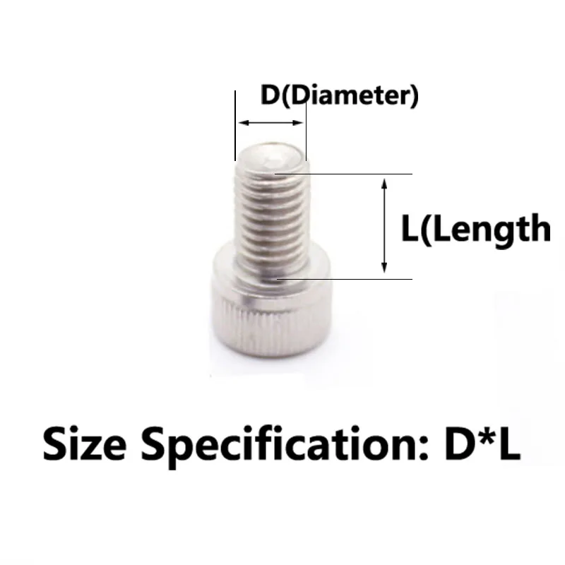 10 шт. M4 M5 M6 DIN912 304 нержавеющая сталь Шестигранная головка винты Внутренняя шестигранная розетка велосипедный болт Метрическая резьба Allen