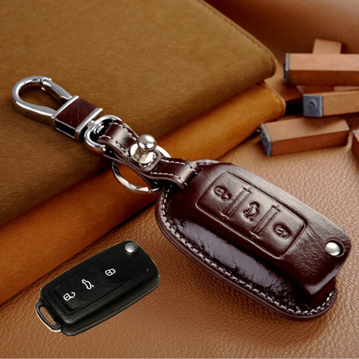 Чехол брелок из натуральной кожи для Skoda Octavia 2013 2014 Yeti Superb 2012 Fabia Rapid|auto accessories|leather key