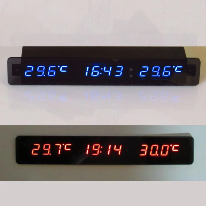 

DC 12v Digital Display Car Voltage + Thermometer + clock Battery Voltmeter Outdoor/Indoor temp time Monitor meter