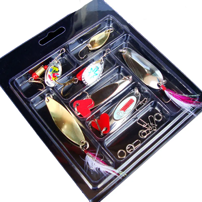 

High quality Metal Fishing Lures set Bass Spoon Crank Bait Saltwater Tackle Stroke Bright colors Fishing Lures kit durable