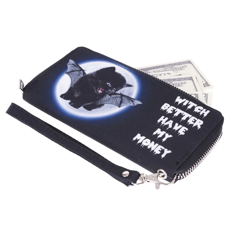 Женский кошелек на молнии с цифровой печатью, клатчи, новые модные женские кошельки для кредитных карт carteira