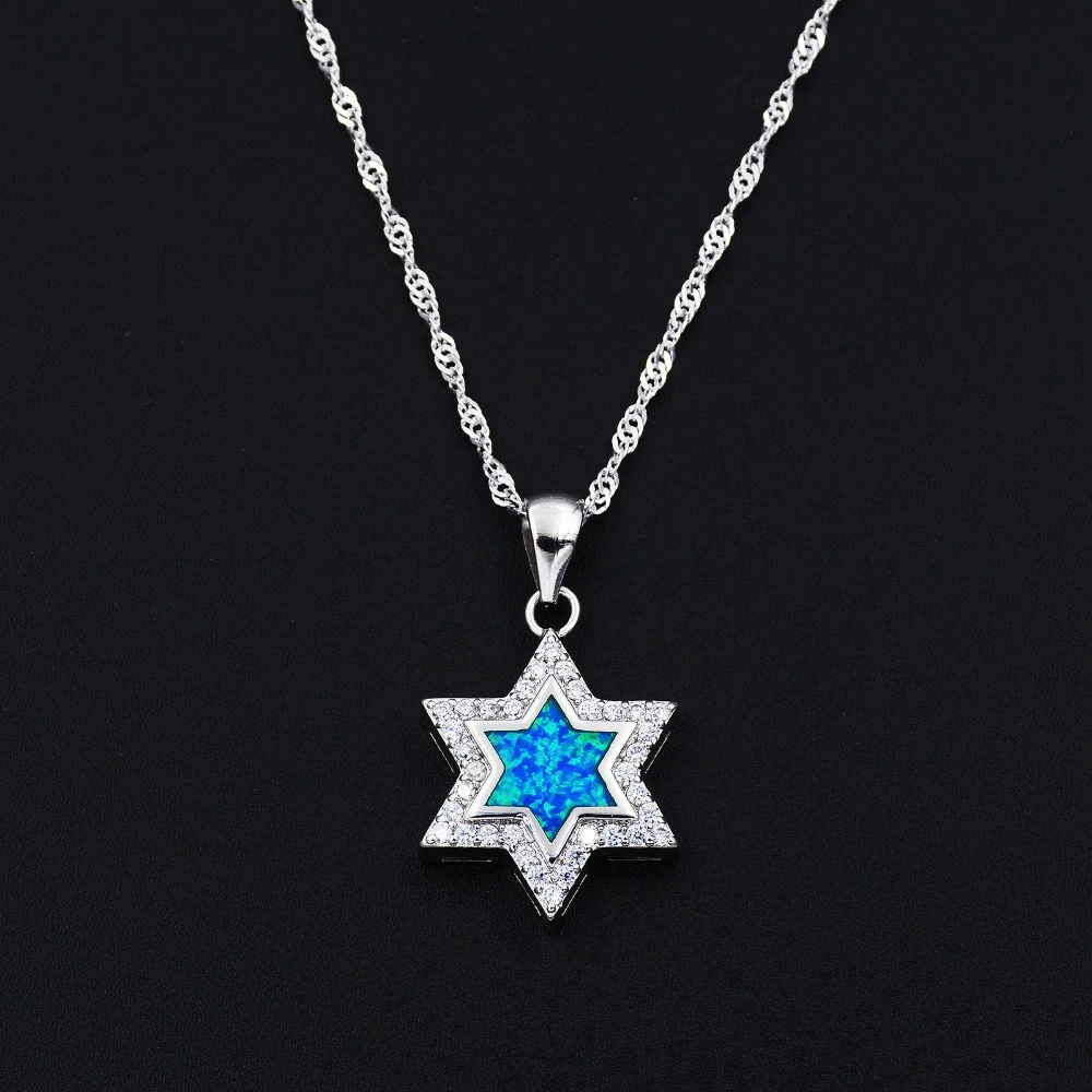 Whlosale & Retail Fire Opal Jewish Pendant Star of David Hamsa Hand
