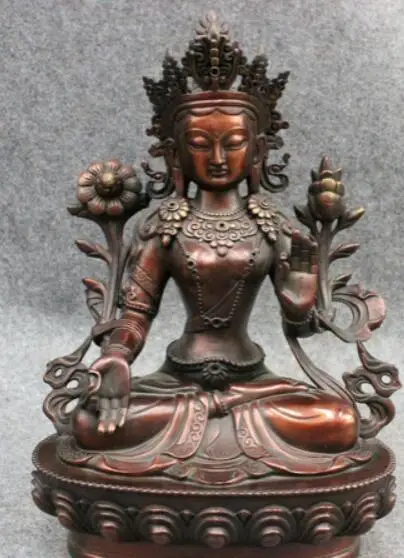 12 &quotTibet Pure Bronze Templo Tara Branca Buda Kwan yin | Дом и сад