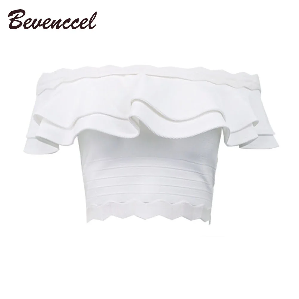 2019 Новое поступление Bodycon Для женщин бандажный топ с вырезом лодочкой рябить
