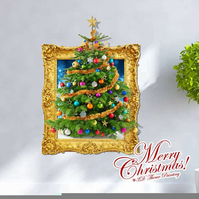 christmas 3d stickers home creative christmas tree mural 3d painting christmas 3d stickers
