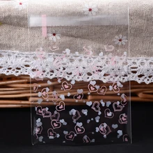 100 шт/партия милые печенья 70X70 мм упаковка самоклеющиеся подарочные Цветочные пластиковые пакеты для Подарочная сумка пакет для выпечки