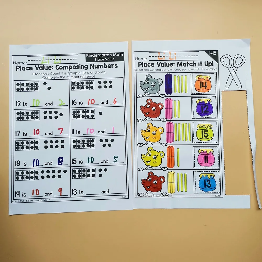 Matemática do Jardim de Infância Lição de Casa Material de Aprendizagem Comparando Números Papel Inglês Prática Leitura Livro Crianças Montessori Workbook Mod. 256431 21 Computers & Electronics