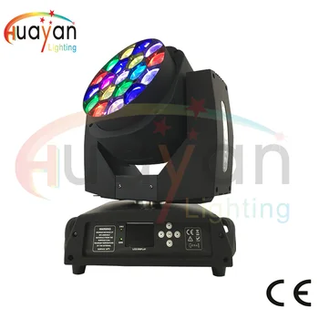 buy DJ 19*15 w 4in1 RGBW LED Grote Bee Eye Moving Head Beam + Wassen Licht, LED Moving Head Beam Licht DMX Hoge Helderheid led