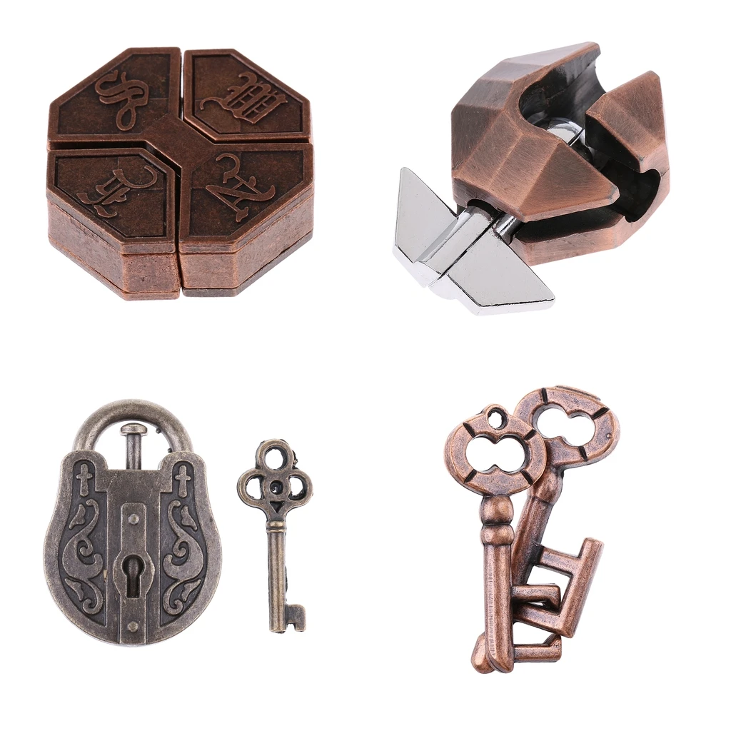 Chinese Classic Key Lock Puzzle Mind IQ Test Game Toys for Adults Kids 