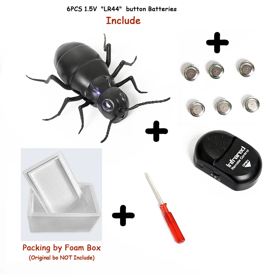Инфракрасный пульт дистанционного управления поддельные гигантский таракан, муравей электрическая игрушка на радиоуправлении шалость насекомых шутка страшилка жуков для взрослых шалость насекомых - Цвет: Ant with Batteries