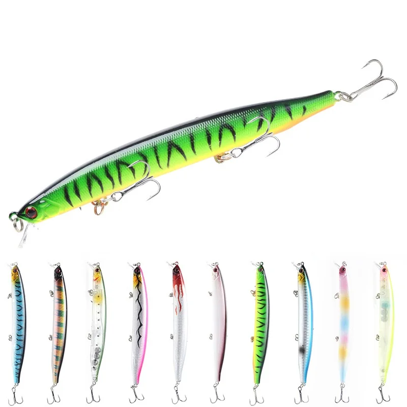  Hot sale 10pcs 13.5CM 20g long minnow fishing lure jigs swim bait Artificial crankBait trout lure p