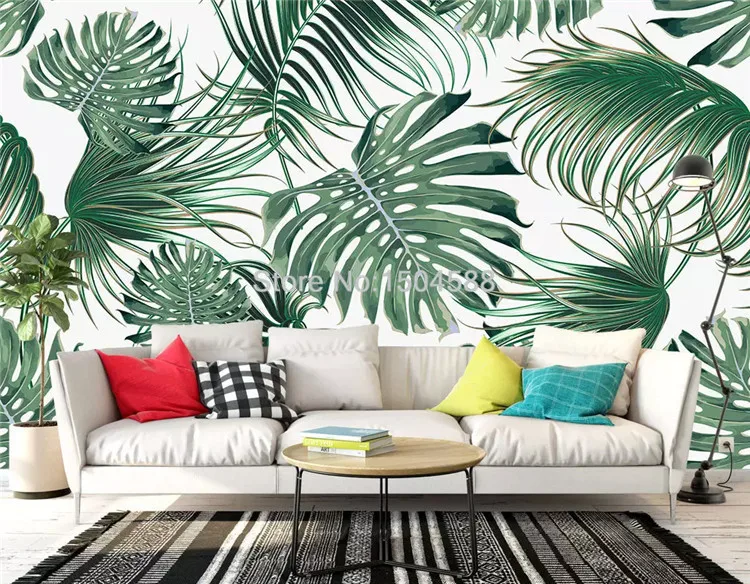 Фото обои 3D тропические листья банановый лист Фреска гостиная спальня современный домашний декор обои для стен Papel де Parede