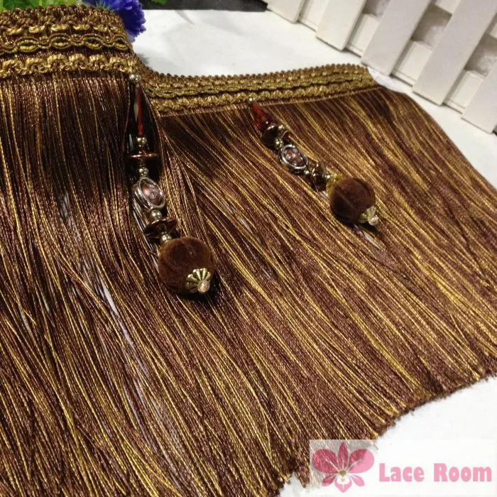 HOT Selling 19 cm high grade cotton silk blue tassel lace curtain
