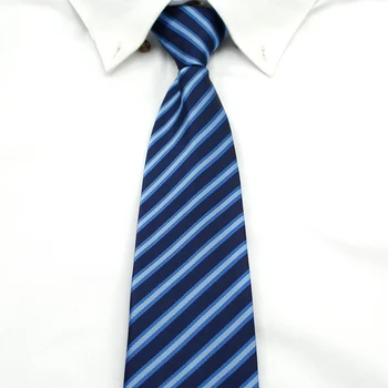 

Mens Ties Formal Wear Business Necktie 8cm Zipper Wedding Groom Suit Accessories Arrow Tie Striped Polyester Silk Ties for Men